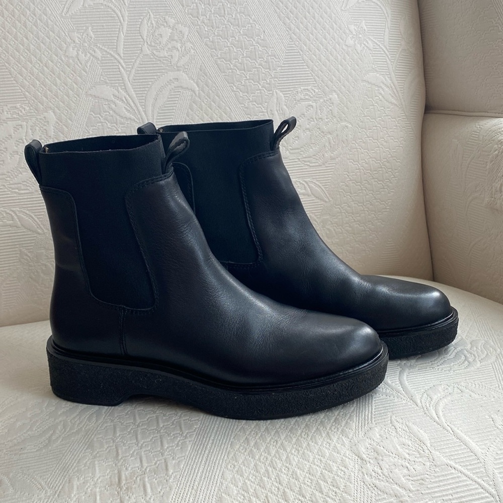 Madewell Women The Camryn Black Leather Comfortable Chelsea Boots 9.5